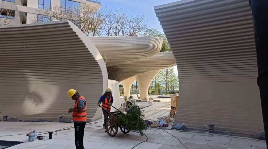 GRC構件幕墻施工安裝 GRC構件幕墻施工安裝